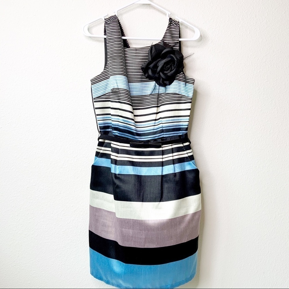 TAYLOR Lined Striped Dress 8